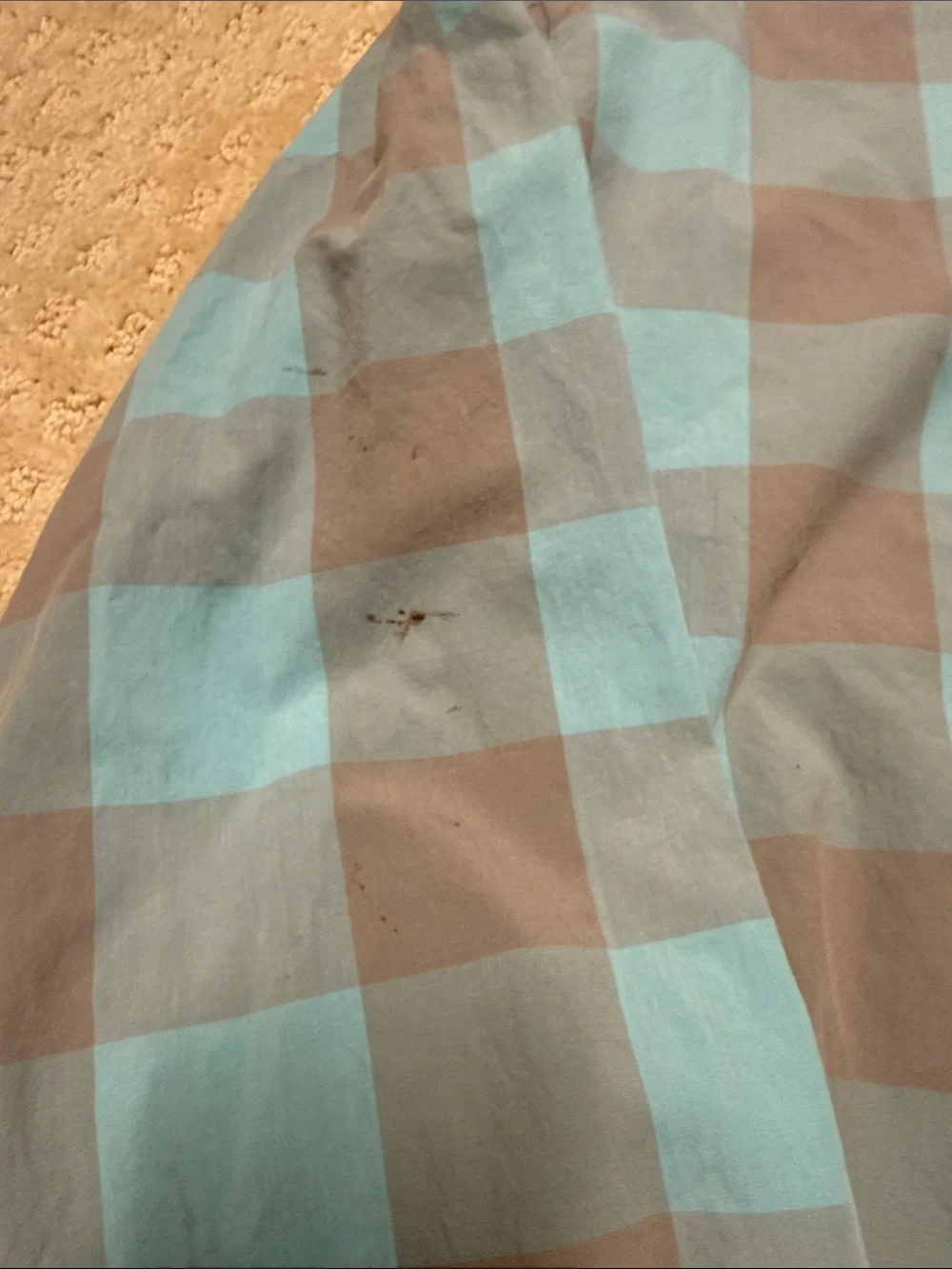 J. Crew Men's Aqua and Gray Large-Check Button-Down Shirt